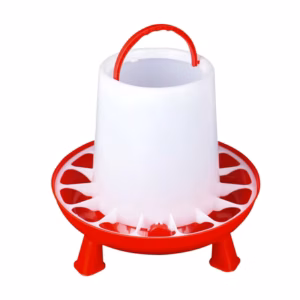 6 kg Red Plastic Poultry Feeder with Legs